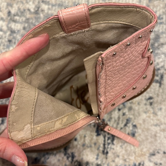 Women’s Iris Pink Croc Leather Western Bootie - Picture 15 of 16